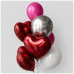 Red Heart Shape set of Balloons, 8 pcs